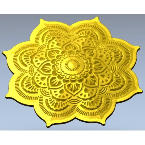 Лотосная мандала - декоративная rosette в формате STL для ЧПУ