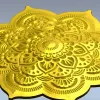 Лотосная мандала - декоративная rosette в формате STL для ЧПУ