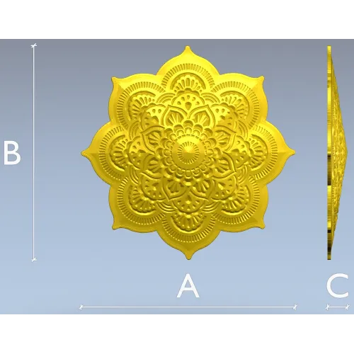 Лотосная мандала - декоративная rosette в формате STL для ЧПУ