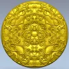 Circular Floral Rosette STL 3D Model for CNC