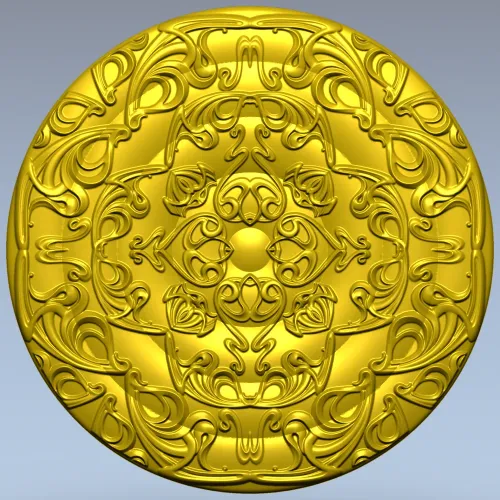Circular Floral Rosette STL 3D Model for CNC