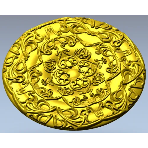 Circular Floral Rosette STL 3D Model for CNC
