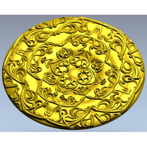 Circular Floral Rosette STL 3D Model for CNC