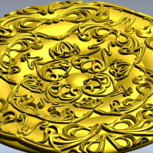 Circular Floral Rosette STL 3D Model for CNC