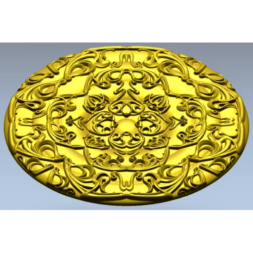 Circular Floral Rosette STL 3D Model for CNC