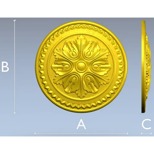 Acanthus Rosette STL 3D Model for CNC Router