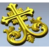 Декоративная 3D модель креста с акантом - STL для ЧПУ