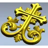 Декоративная 3D модель креста с акантом - STL для ЧПУ