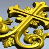 Декоративная 3D модель креста с акантом - STL для ЧПУ