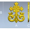 Декоративная 3D модель креста с акантом - STL для ЧПУ