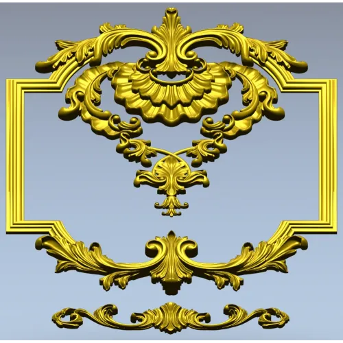 Baroque Shell Cartouche STL 3D model for CNC milling