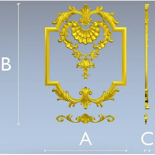 Baroque Shell Cartouche STL 3D model for CNC milling
