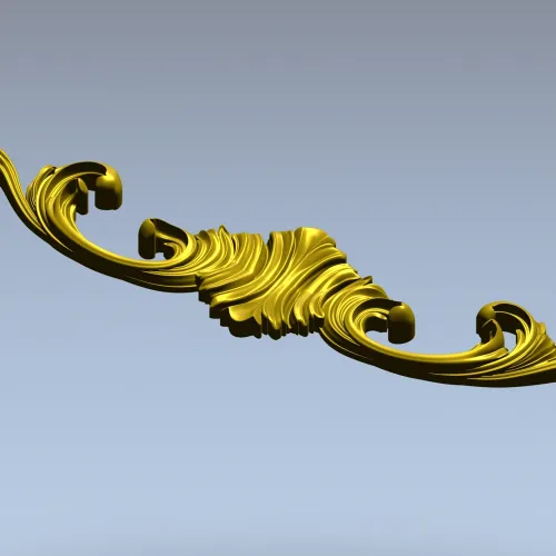Вензель Ариадна - декоративная накладка в стиле рокайль (STL)