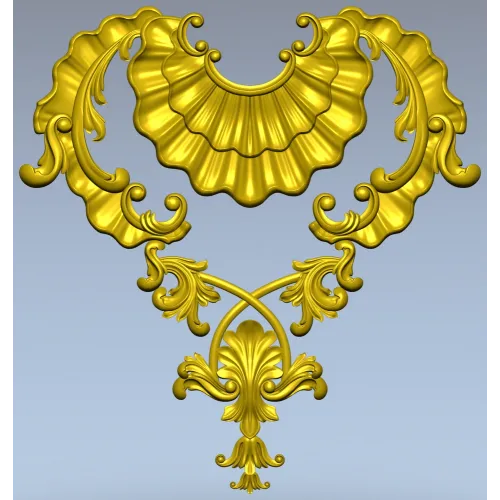 Rococo Shell & Acanthus Centerpiece - STL 3D Model for CNC