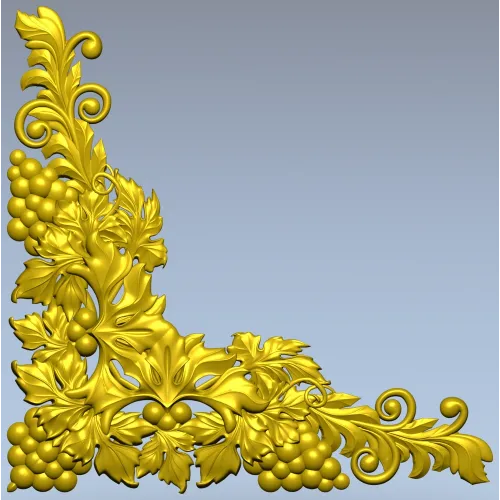 Rococo Grapevine Corner STL - 3D Model for CNC Milling