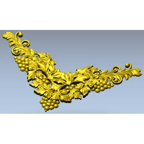 Rococo Grapevine Corner STL - 3D Model for CNC Milling