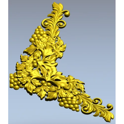Rococo Grapevine Corner STL - 3D Model for CNC Milling