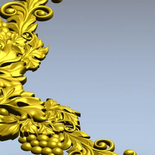 Rococo Grapevine Corner STL - 3D Model for CNC Milling