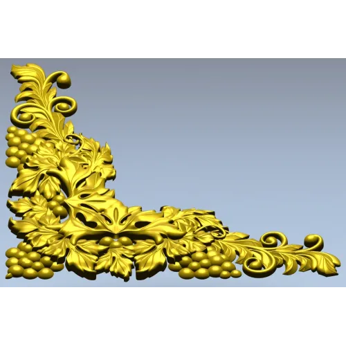 Rococo Grapevine Corner STL - 3D Model for CNC Milling