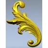 Acanthus Scroll STL - High-Relief Decorative Applique for CNC