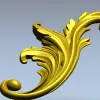 Acanthus Scroll STL - High-Relief Decorative Applique for CNC
