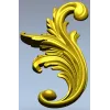 Acanthus Scroll STL - High-Relief Decorative Applique for CNC