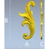 Acanthus Scroll STL - High-Relief Decorative Applique for CNC