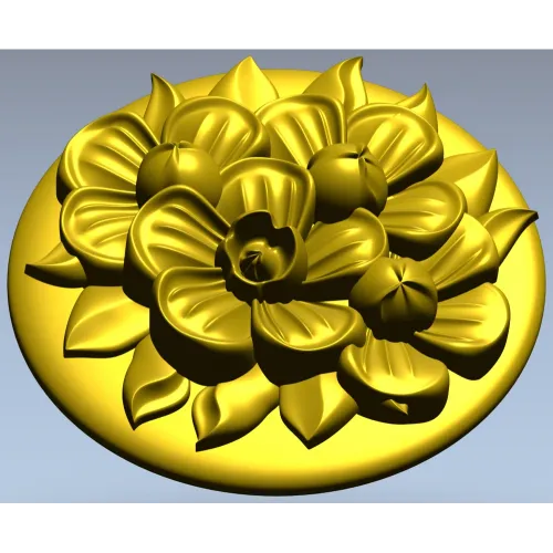 Круглая розетка "Цветочный рельеф" - 3D модель STL для ЧПУ