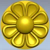 Circular Floral Rosette STL for CNC Milling