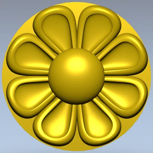 Circular Floral Rosette STL for CNC Milling