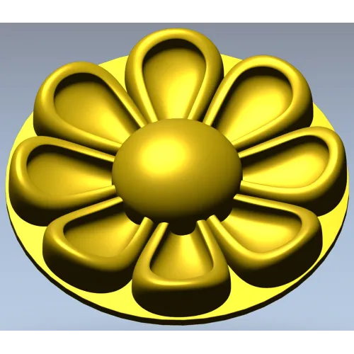 Circular Floral Rosette STL for CNC Milling