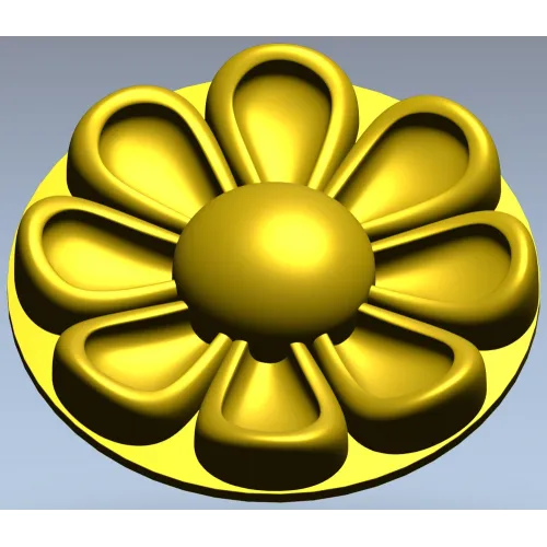 Circular Floral Rosette STL for CNC Milling