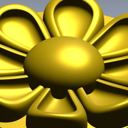 Circular Floral Rosette STL for CNC Milling