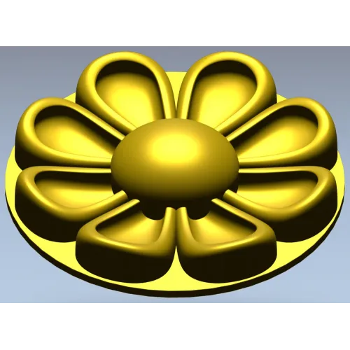 Circular Floral Rosette STL for CNC Milling