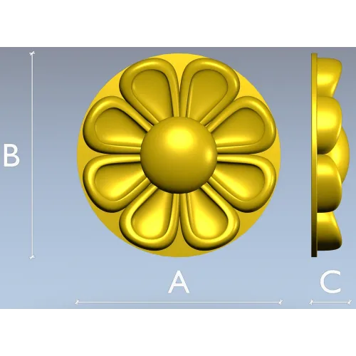Circular Floral Rosette STL for CNC Milling