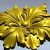Декоративная розетка "Королевский лист" - 3D модель STL для ЧПУ