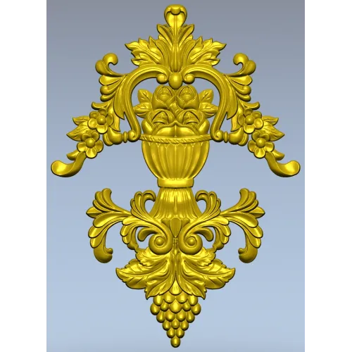 Baroque Vase Relief - STL 3D model for CNC decorative carving