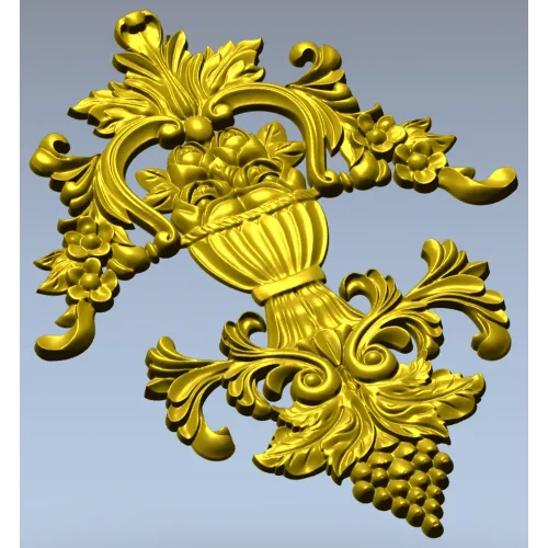 Baroque Vase Relief - STL 3D model for CNC decorative carving