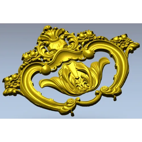 Картуш "Тюльпан Барокко" - 3D модель STL для ЧПУ