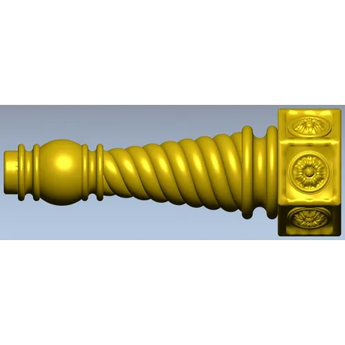 Spiral Turned Furniture Leg - STL 3D Model for CNC Milling