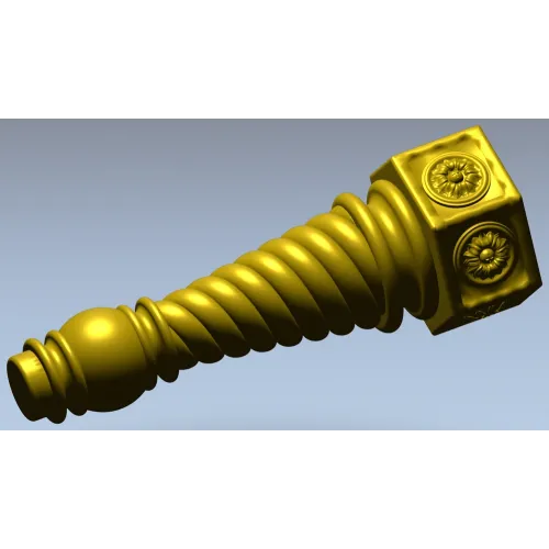 Spiral Turned Furniture Leg - STL 3D Model for CNC Milling