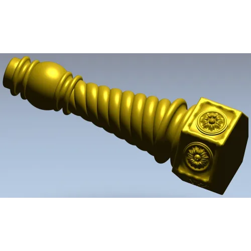 Spiral Turned Furniture Leg - STL 3D Model for CNC Milling