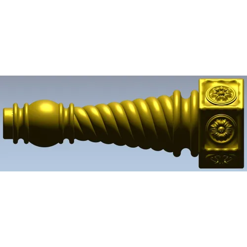 Spiral Turned Furniture Leg - STL 3D Model for CNC Milling