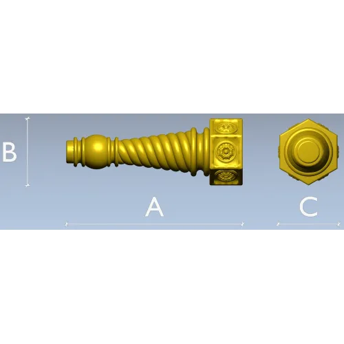 Spiral Turned Furniture Leg - STL 3D Model for CNC Milling