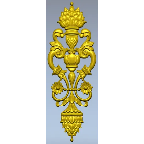Pompadour Acanthus Applique - STL 3D model for CNC