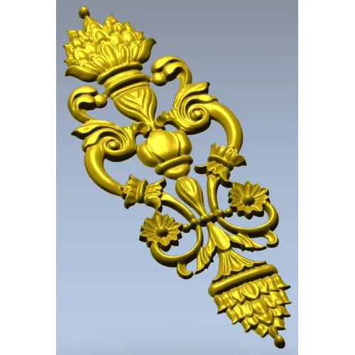 Pompadour Acanthus Applique - STL 3D model for CNC