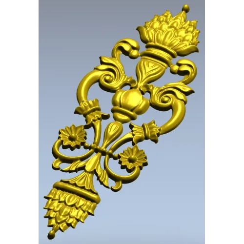 Pompadour Acanthus Applique - STL 3D model for CNC
