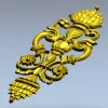 Pompadour Acanthus Applique - STL 3D model for CNC
