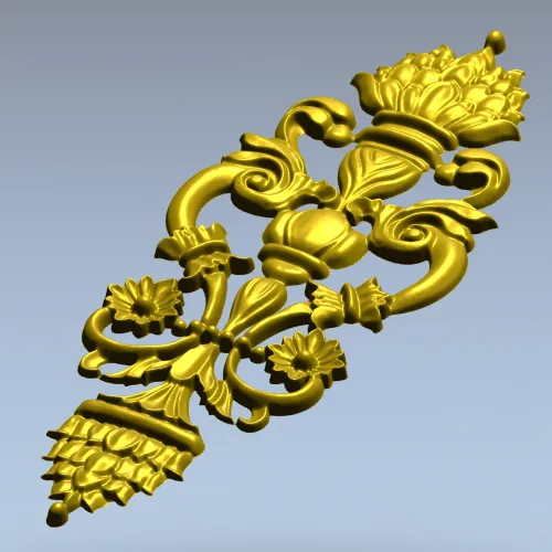 Pompadour Acanthus Applique - STL 3D model for CNC