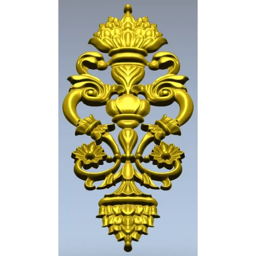 Pompadour Acanthus Applique - STL 3D model for CNC
